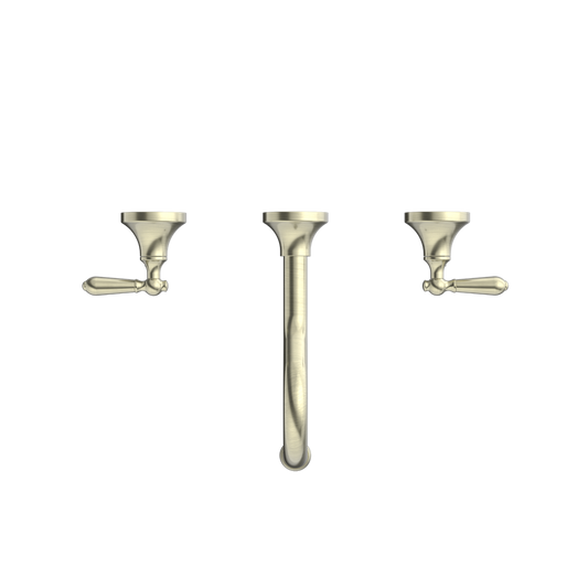YORK WALL BASIN SET WITH METAL LEVER AGED BRASS (NR692107A02AB) AGED BRASS