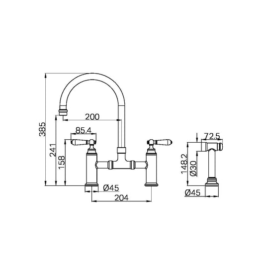 YORK BRIDGE PULL OUT KITCHEN SET WITH HAND SPRAY CHROME