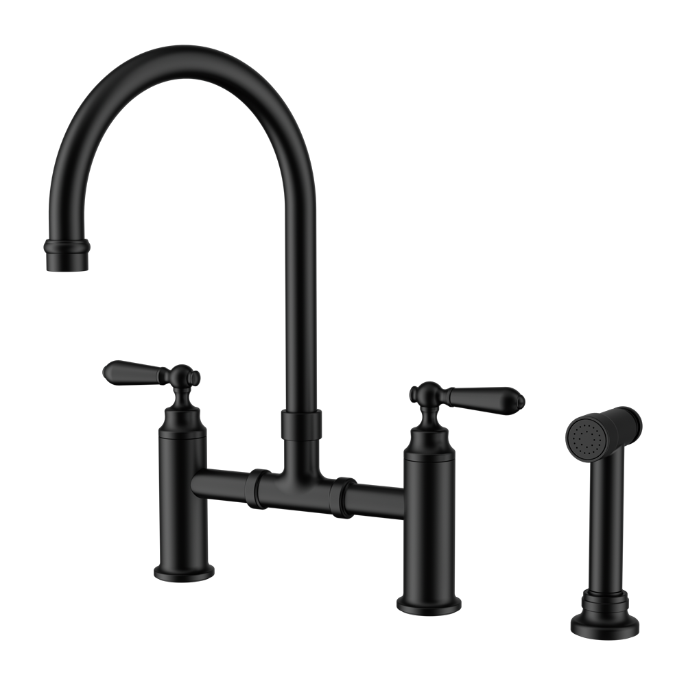 YORK BRIDGE PULL OUT KITCHEN SET WITH HAND SPRAY MATTE BLACK