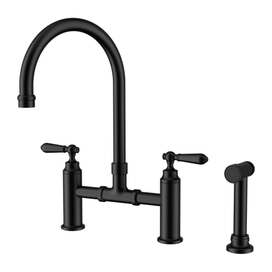 YORK BRIDGE PULL OUT KITCHEN SET WITH HAND SPRAY MATTE BLACK