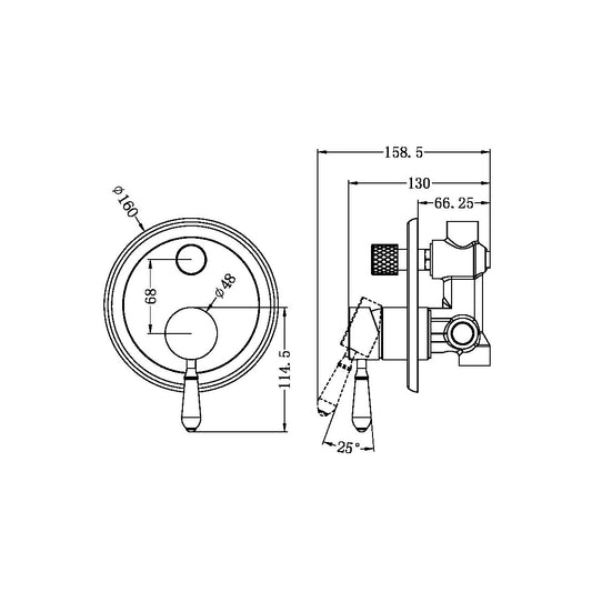 YORK SHOWER MIXER WITH DIVERTOR WITH BRUSHED NICKEL