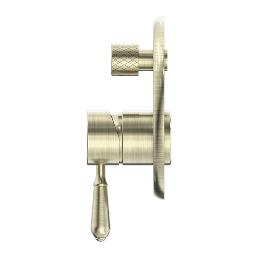 YORK SHOWER MIXER WITH DIVERTOR WITH METAL LEVER AGED BRASS