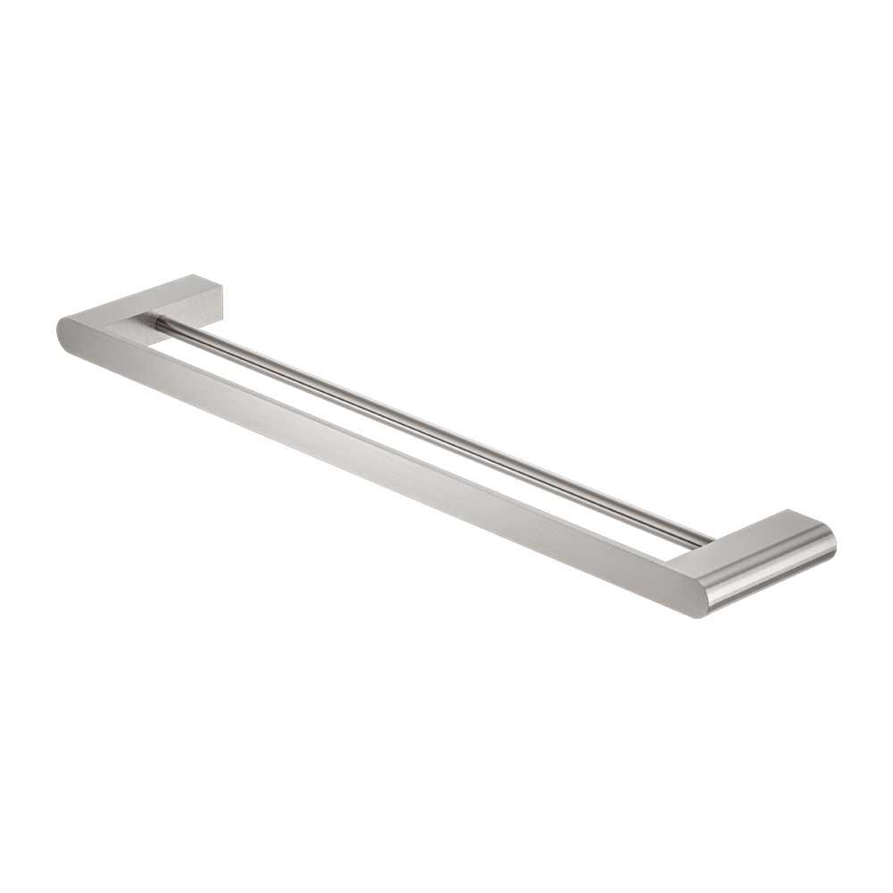 BIANCA DOUBLE TOWEL RAIL 600/800MM BRUSHED NICKEL