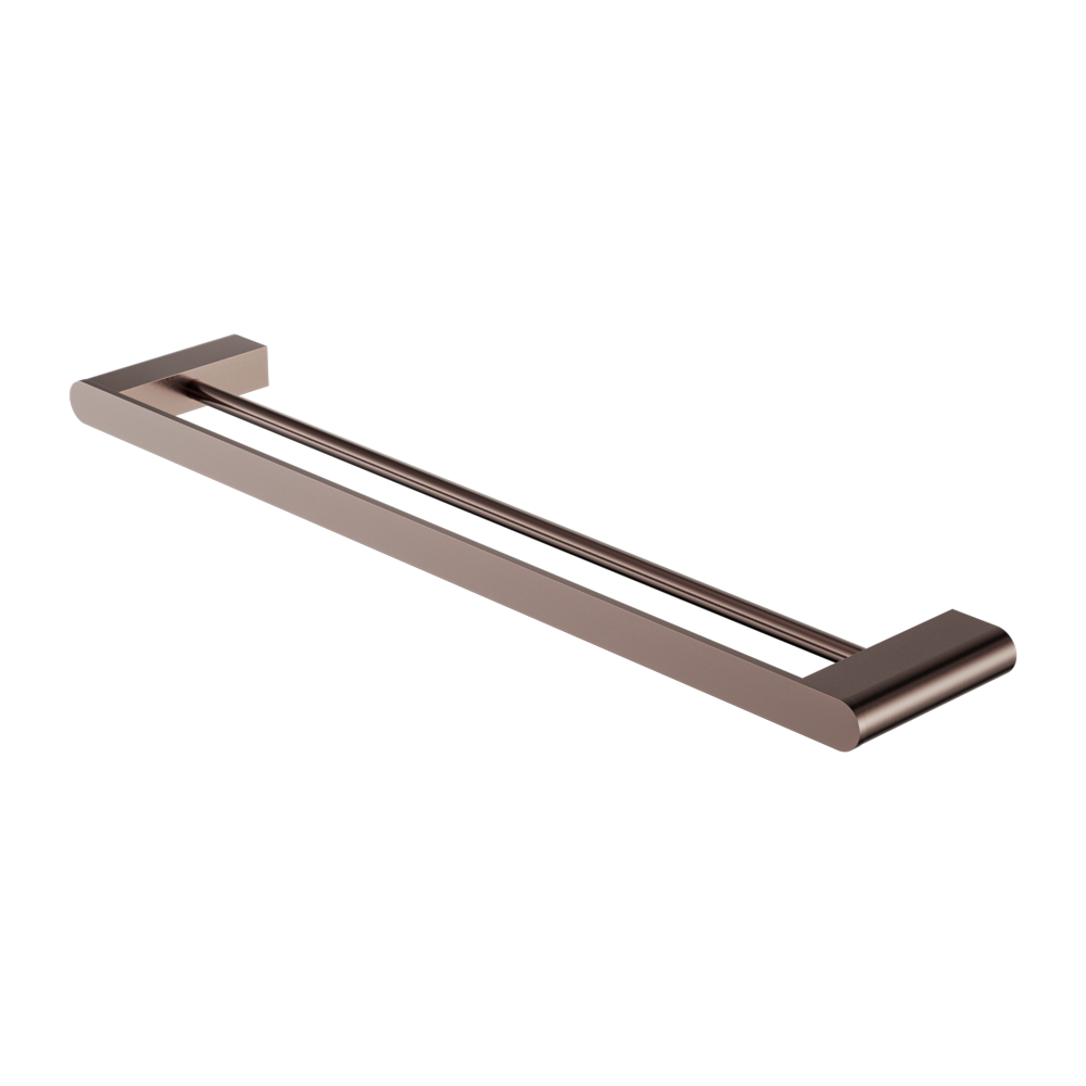 BIANCA DOUBLE TOWEL RAIL 600/800MM BRUSHED BRONZE