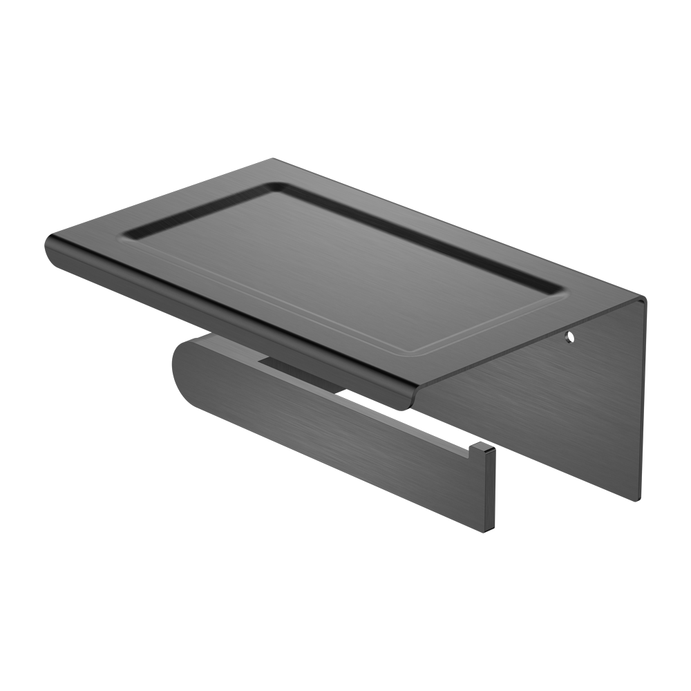 BIANCA TOILET ROLL HOLDER WITH PHONE HOLDER GUN METAL GREY