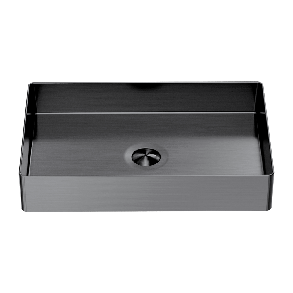 OPAL RECTANGLE STAINLESS STEEL BASIN GRAPHITE