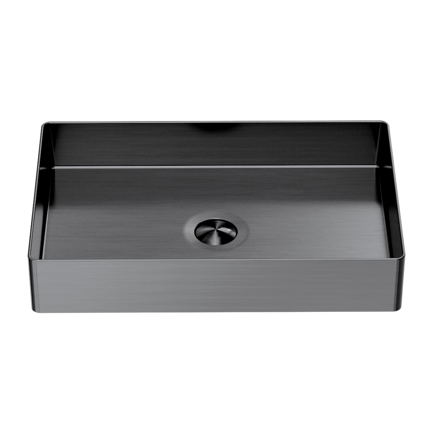 OPAL RECTANGLE STAINLESS STEEL BASIN GRAPHITE