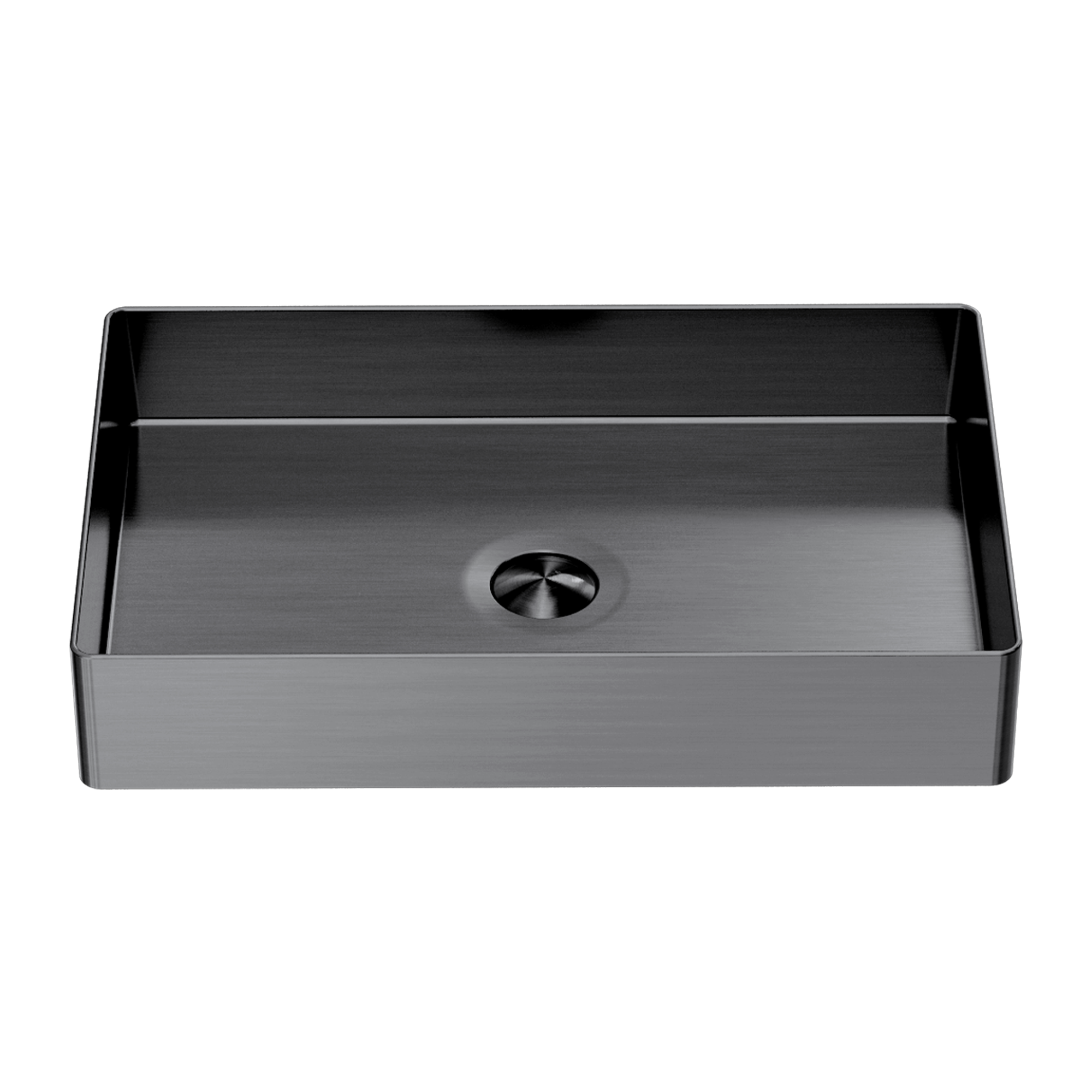 OPAL RECTANGLE STAINLESS STEEL BASIN GRAPHITE