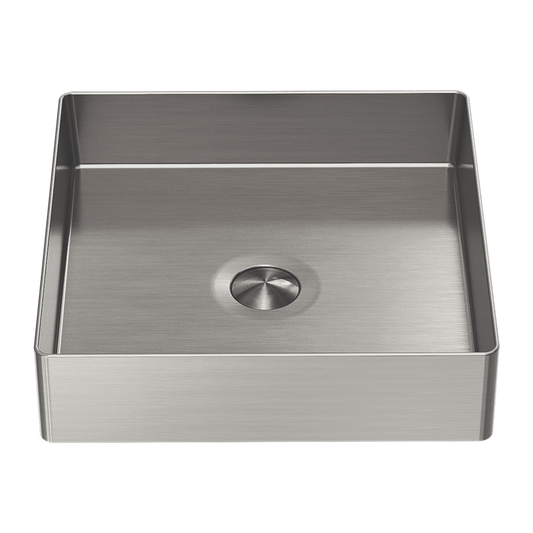 OPAL SQUARE 400MM STAINLESS STEEL BASIN BRUSHED NICKEL