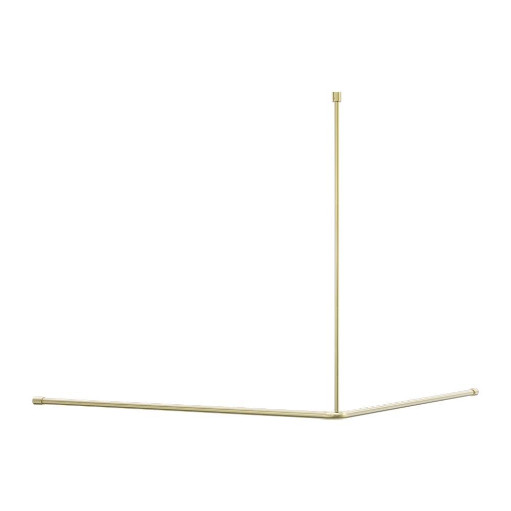 MECCA CARE CURTAIN RAIL 1200X1200MM 90 DEGREE BRUSHED GOLD
