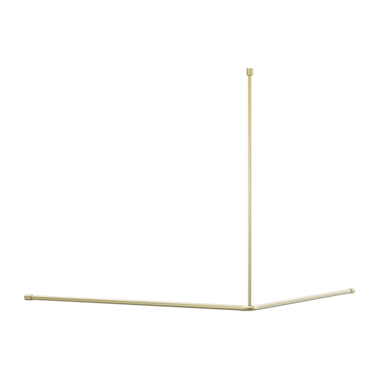 MECCA CARE CURTAIN RAIL 1200X1200MM 90 DEGREE BRUSHED GOLD