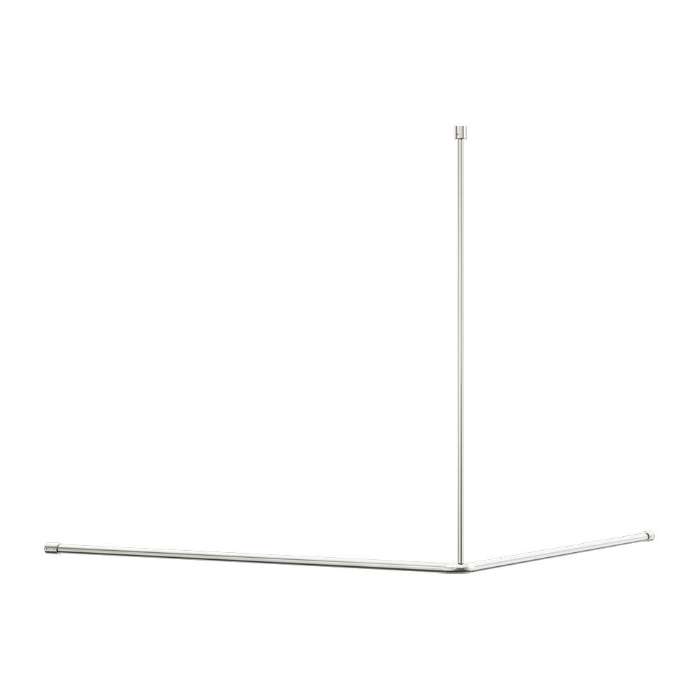 MECCA CARE CURTAIN RAIL 1200X1200MM 90 DEGREE BRUSHED NICKEL