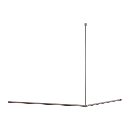 MECCA CARE CURTAIN RAIL 1200X1200MM 90 DEGREE BRUSHED BRONZE