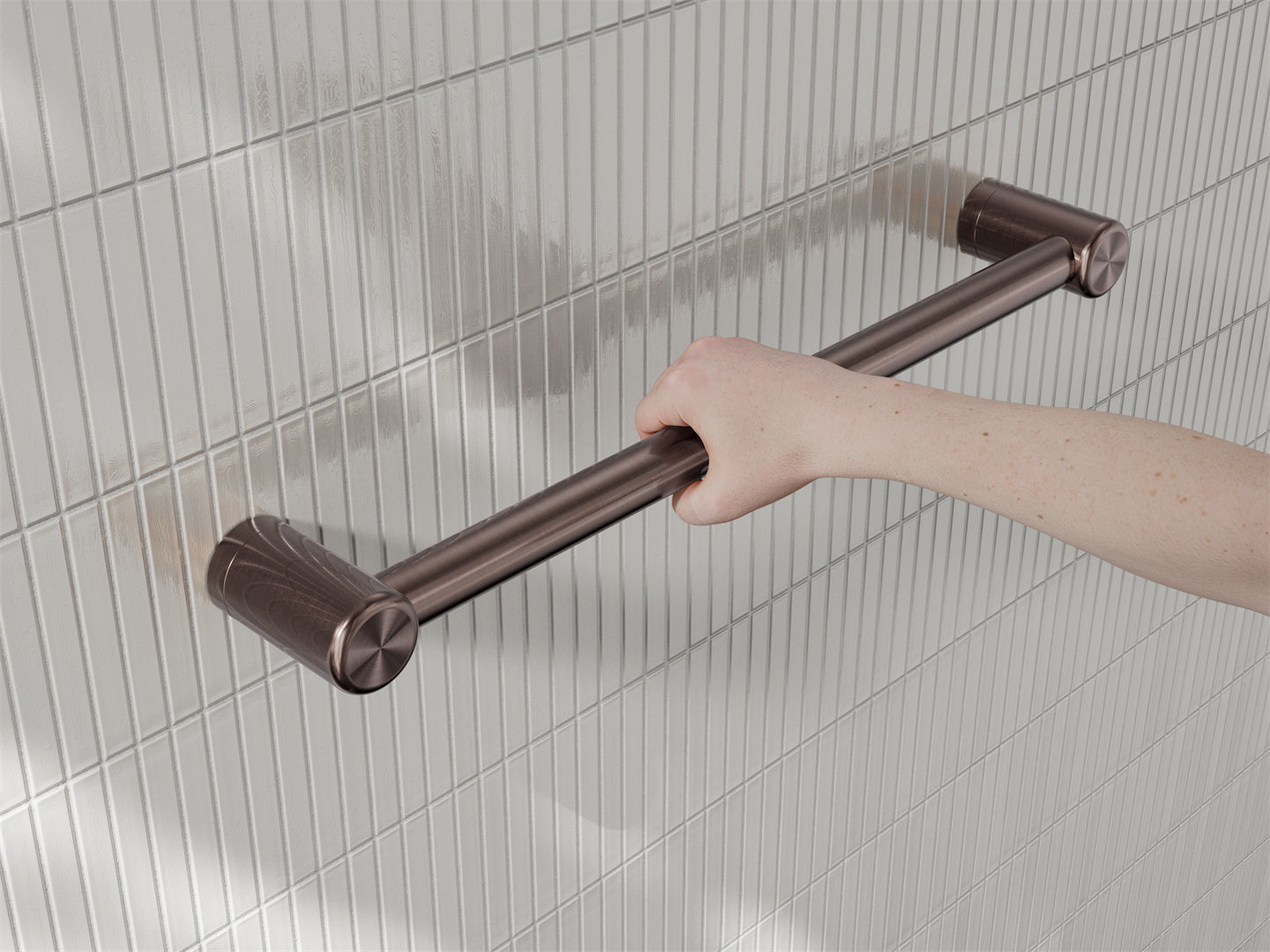 MECCA CARE 25MM GRAB RAIL 300/450/600/900/1200MM BRUSHED BRONZE