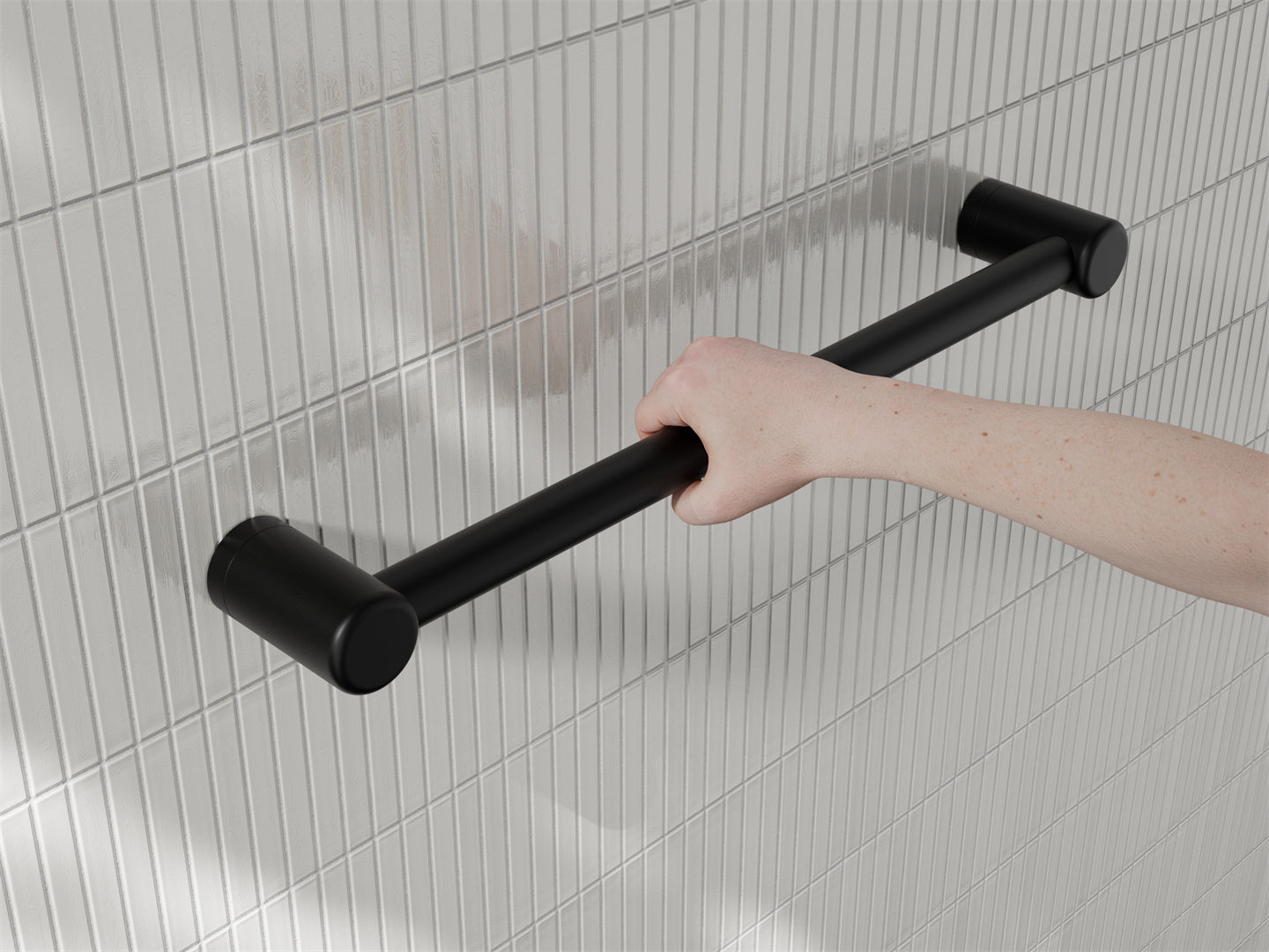 MECCA CARE 25MM GRAB RAIL 300/450/600/900/1200MM MATTE BLACK