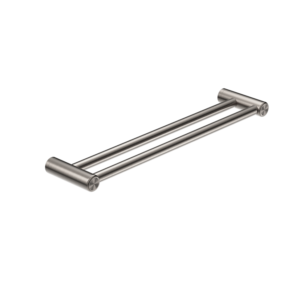 MECCA CARE 25MM DOUBLE TOWEL GRAB RAIL 600/900MM BRUSHED NICKEL
