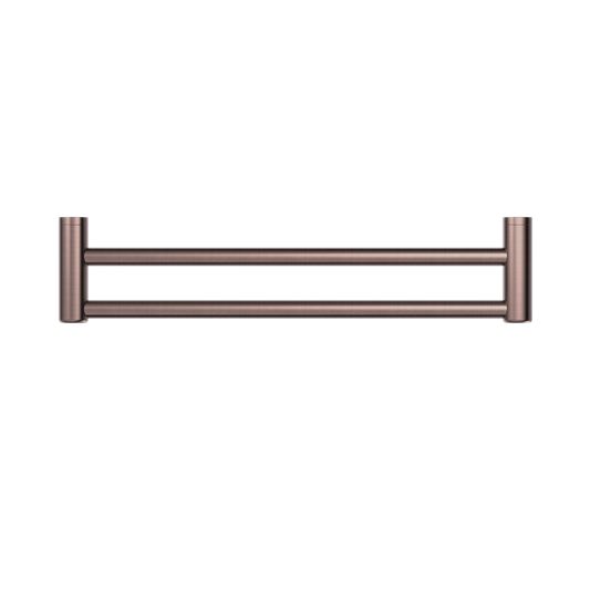 MECCA CARE 25MM DOUBLE TOWEL GRAB RAIL 600/900MM BRUSHED BRONZE