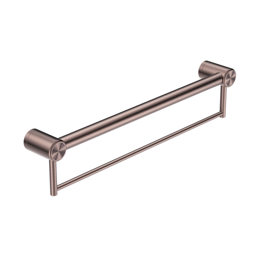 MECCA CARE 32MM GRAB RAIL WITH TOWEL HOLDER 300/600/900MM BRUSHED BRONZE
