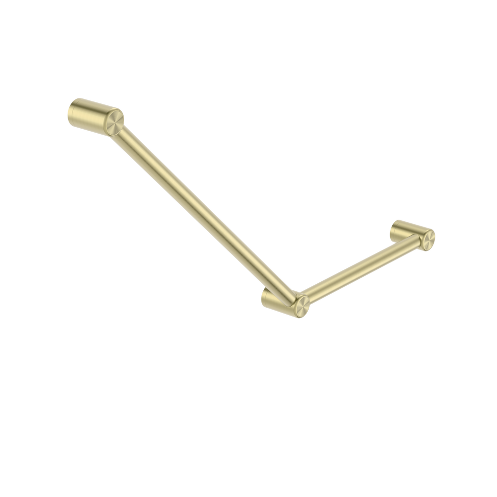 MECCA CARE 32MM AMBULANT TOILET GRAB RAIL 45 DEGREE 750X450MM BRUSHED GOLD