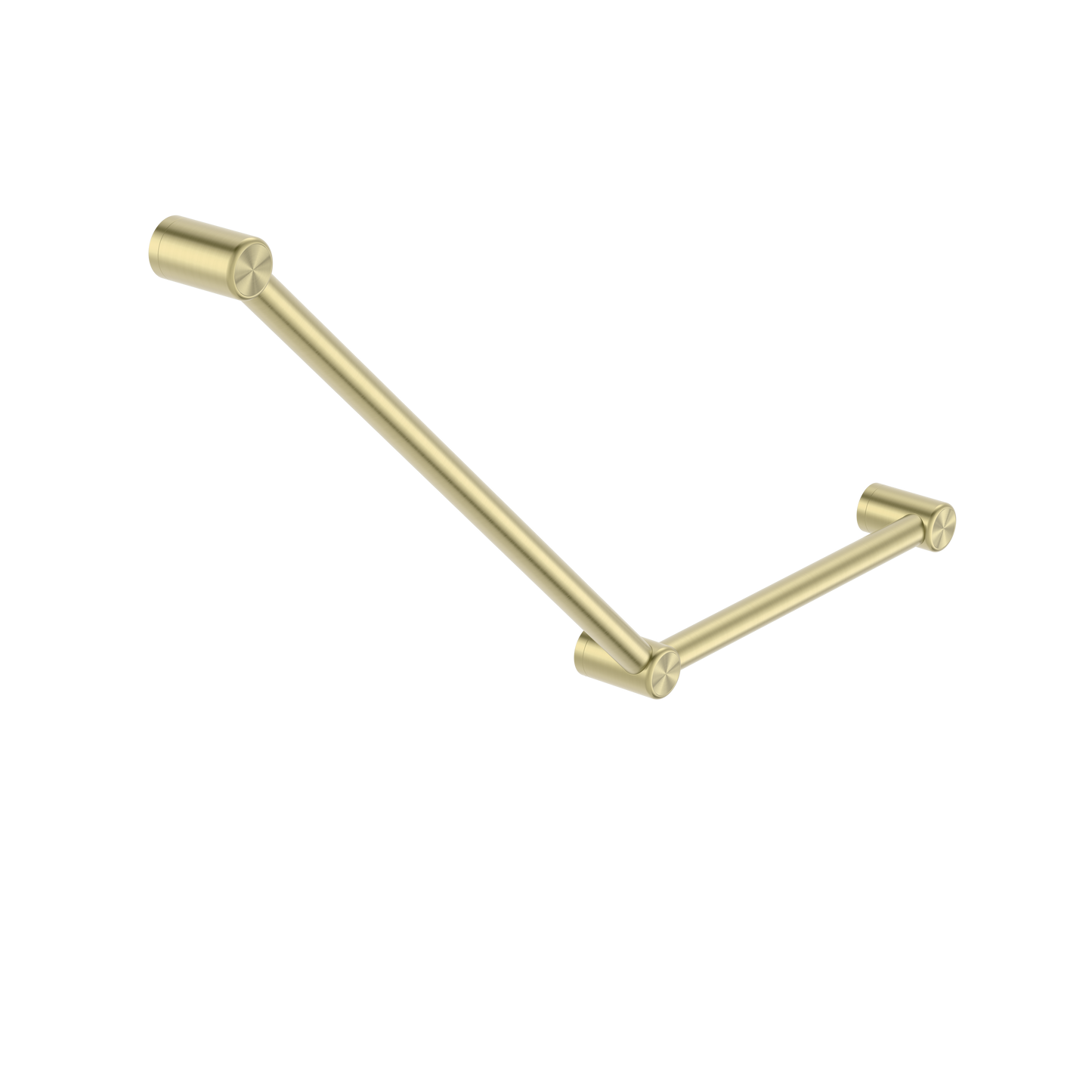 MECCA CARE 32MM AMBULANT TOILET GRAB RAIL 45 DEGREE 750X450MM BRUSHED GOLD