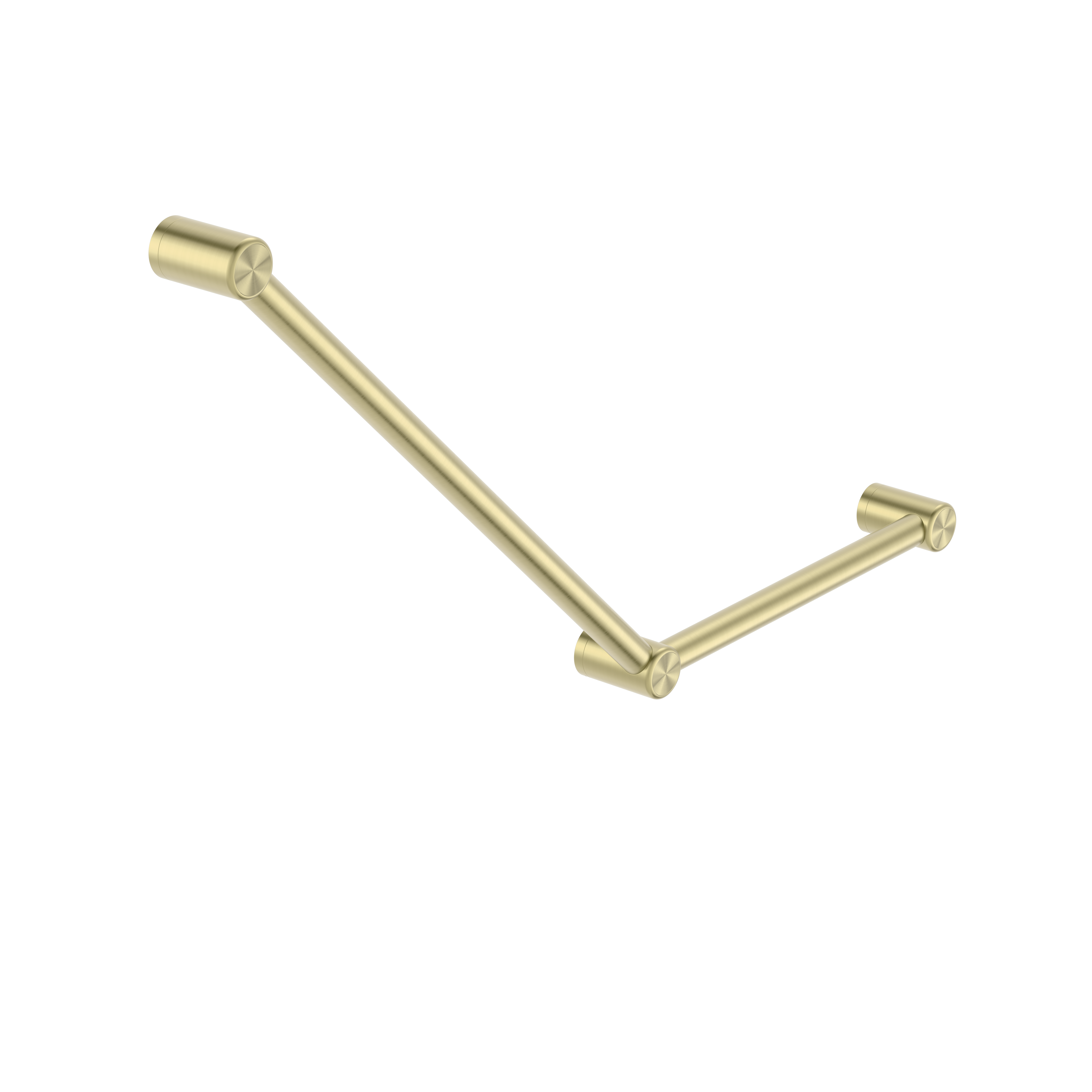 MECCA CARE 32MM AMBULANT TOILET GRAB RAIL 45 DEGREE 750X450MM BRUSHED GOLD