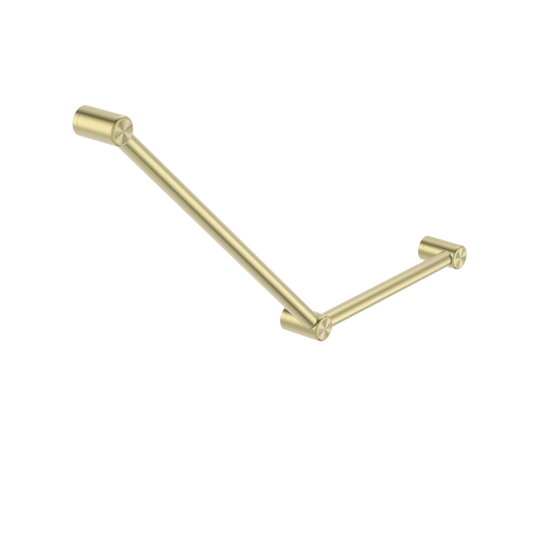 MECCA CARE 32MM AMBULANT TOILET GRAB RAIL 45 DEGREE 750X450MM BRUSHED GOLD