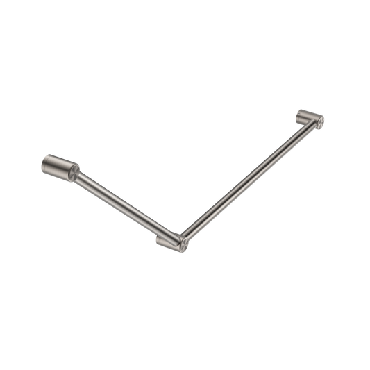 MECCA CARE 32MM DDA ACCESSIBLE TOILET GRAB RAIL SET 45 DEGREE 750X900MM BRUSHED NICKEL