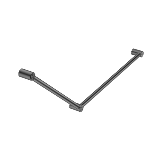 MECCA CARE 32MM DDA ACCESSIBLE TOILET GRAB RAIL SET 45 DEGREE 750X900MM GUN METAL
