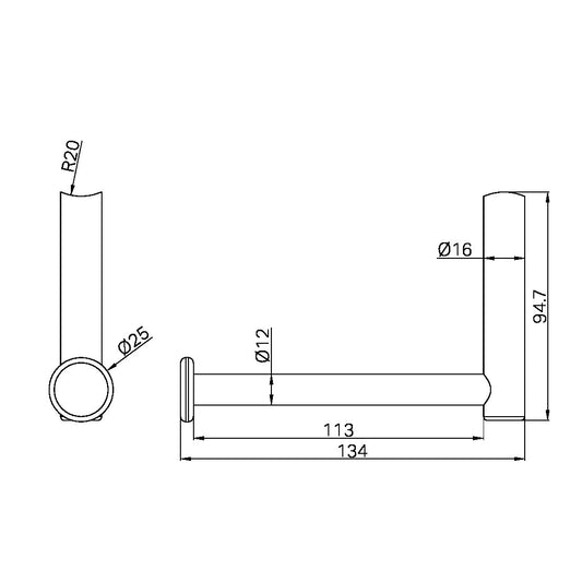 MECCA CARE BRACKET ADD ON TOILET ROLL HOLDER GUN METAL