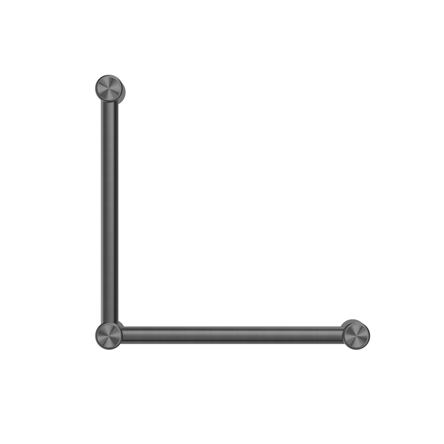 MECCA CARE 32MM AMBULANT TOILET GRAB RAIL 90 DEGREE 450X450MM GUN METAL