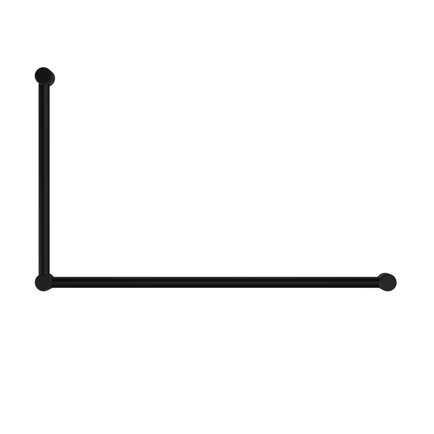 MECCA CARE 32MM DDA ACCESSIBLE TOILET GRAB RAIL SET 90 DEGREE 600X1000MM MATTE BLACK