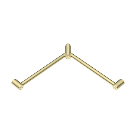 MECCA CARE 32MM WRAP AROUND CORNER GRAB RAIL 600X600MM BRUSHED GOLD