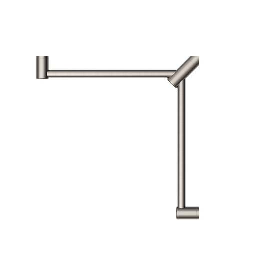 MECCA CARE 32MM WRAP AROUND CORNER GRAB RAIL 600X600MM BRUSHED NICKEL