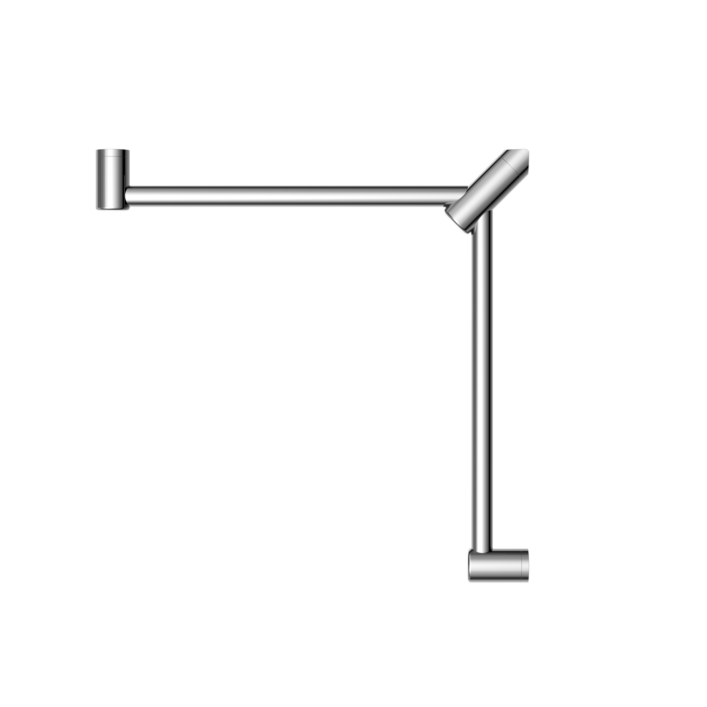 MECCA CARE 32MM WRAP AROUND CORNER GRAB RAIL 600X600MM CHROME