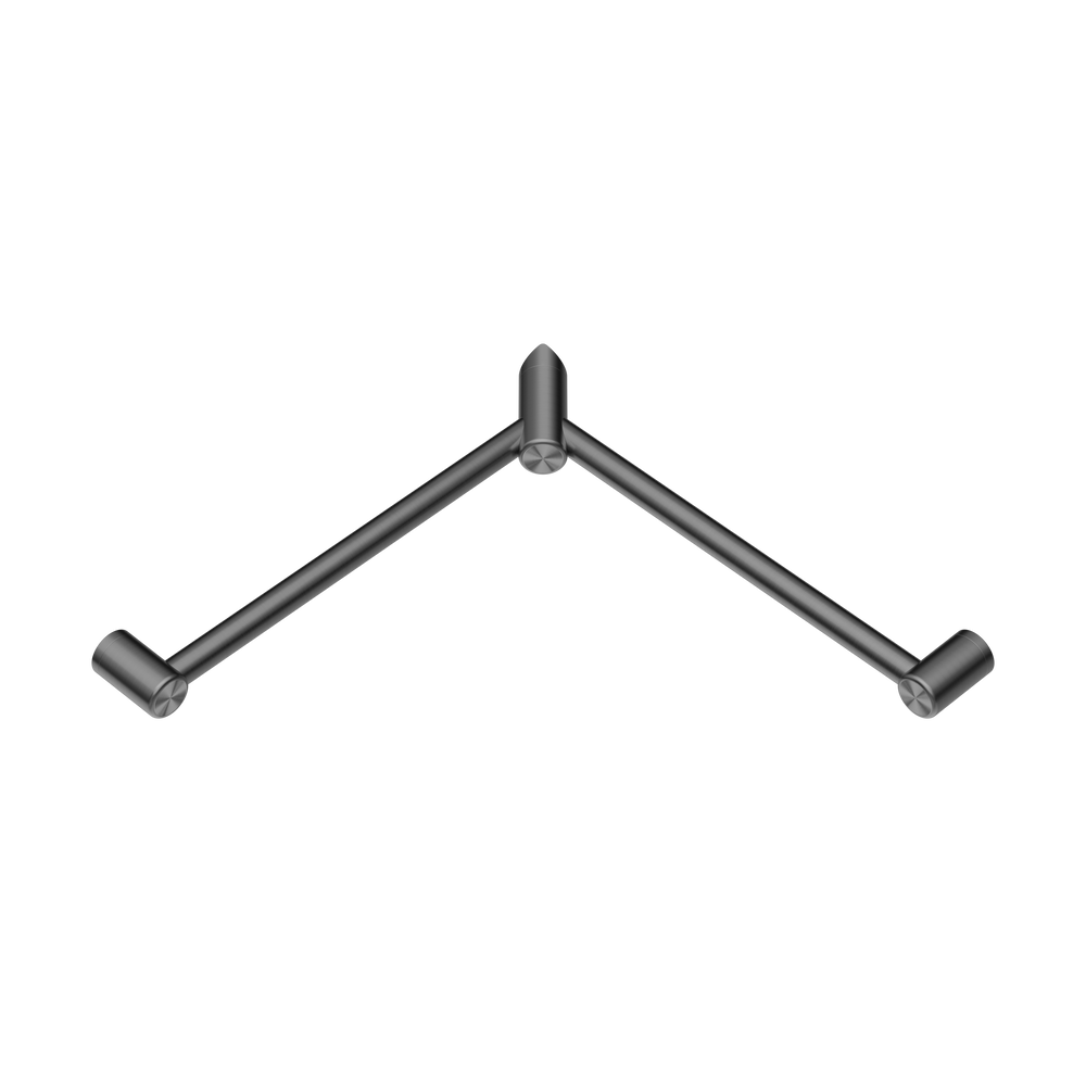 MECCA CARE 32MM WRAP AROUND CORNER GRAB RAIL 600X600MM GUN METAL