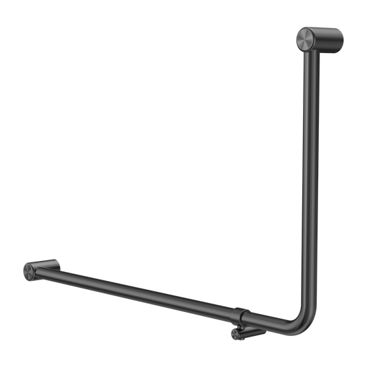 MECCA CARE 32MM DDA ACCESSIBLE TOILET 90 DEGREE BENT TUBE GRAB RAIL 600X1000MM GUN METAL