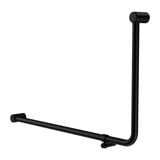 MECCA CARE 32MM DDA ACCESSIBLE TOILET 90 DEGREE BENT TUBE GRAB RAIL 600X1000MM MATTE BLACK
