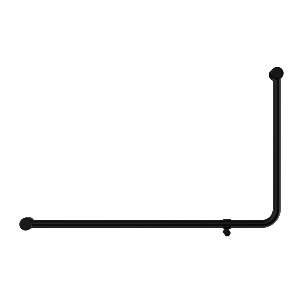 MECCA CARE 32MM DDA ACCESSIBLE TOILET 90 DEGREE BENT TUBE GRAB RAIL 600X1000MM MATTE BLACK