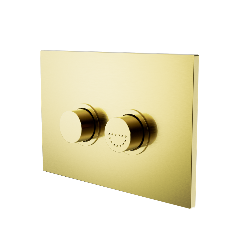 MECCA CARE RAISED DISABLED CARE PNEUMATIC FLUSH BUTTONS PLATE DDA ACCESSIBLE TOILET COMPLIANT BRUSHED GOLD