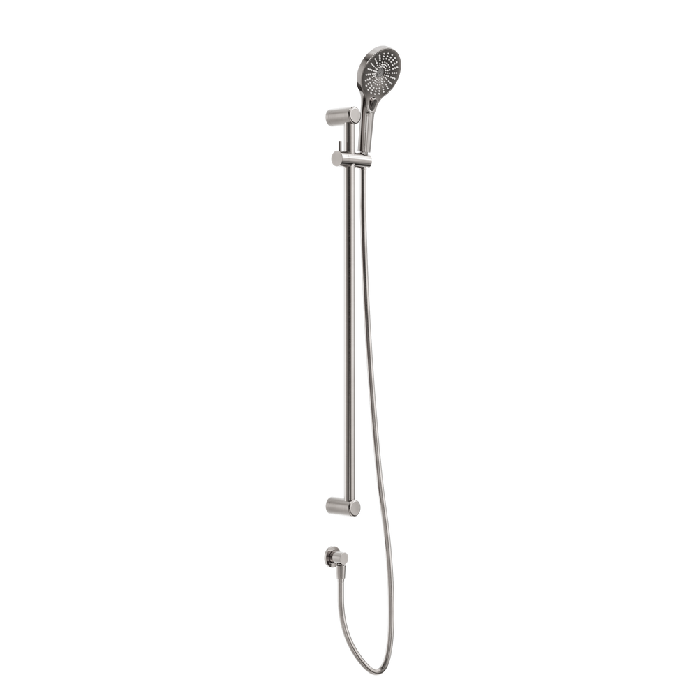 MECCA CARE 25MM GRAB RAIL AND ADJUSTABLE SHOWER RAIL SET 900MM BRUSHED NICKEL