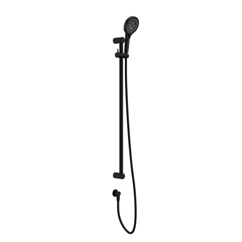 MECCA CARE 25MM GRAB RAIL AND ADJUSTABLE SHOWER RAIL SET 900MM MATTE BLACK