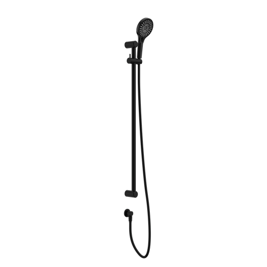 MECCA CARE 25MM GRAB RAIL AND ADJUSTABLE SHOWER RAIL SET 900MM MATTE BLACK