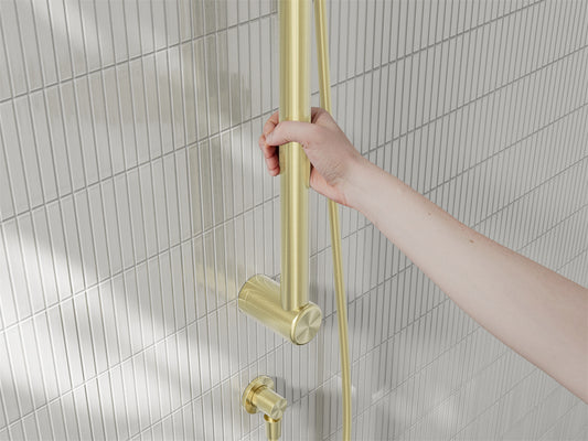 MECCA CARE 32MM GRAB RAIL AND ADJUSTABLE SHOWER RAIL SET 900MM BRUSHED GOLD