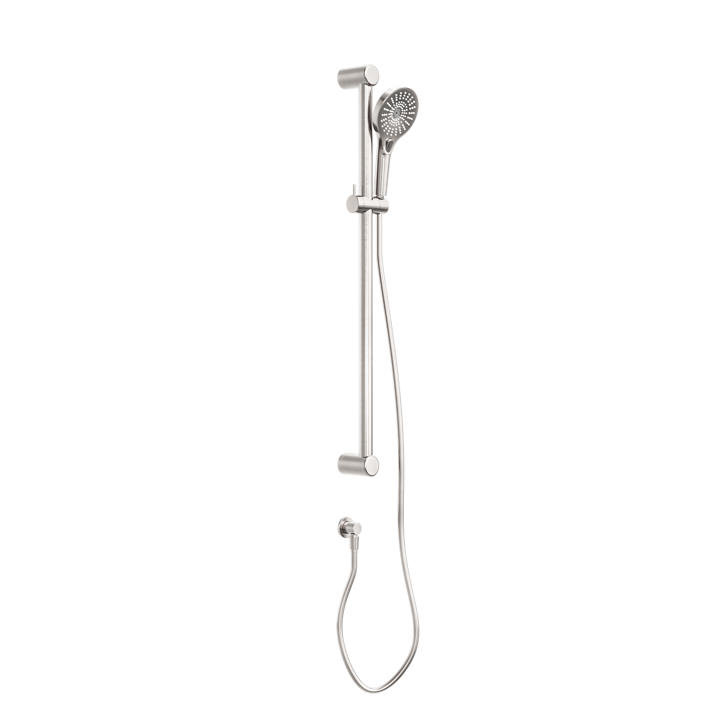 MECCA CARE 32MM GRAB RAIL AND ADJUSTABLE SHOWER RAIL SET 900MM BRUSHED NICKEL