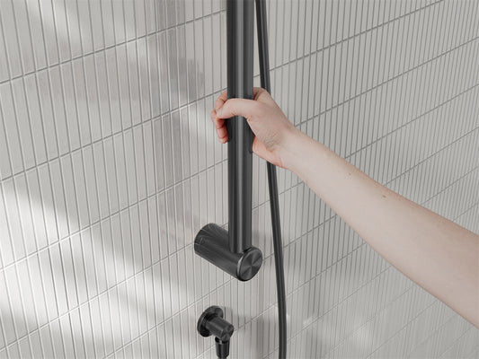 MECCA CARE 32MM GRAB RAIL AND ADJUSTABLE SHOWER RAIL SET 900MM GUN METAL