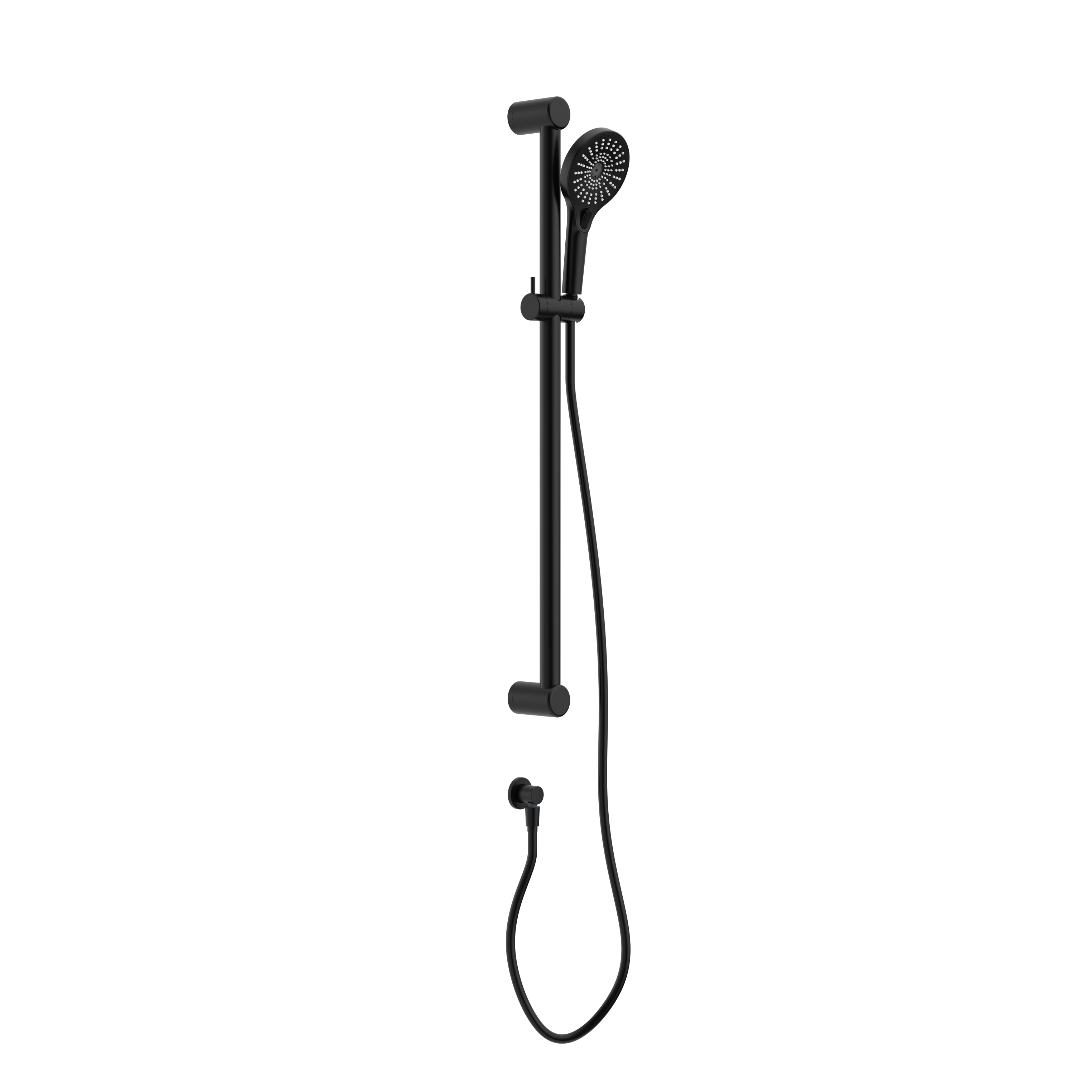 MECCA CARE 32MM GRAB RAIL AND ADJUSTABLE SHOWER RAIL SET 900MM MATTE BLACK