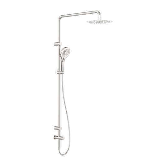 MECCA CARE 25MM GRAB RAIL 900MM TWIN SHOWER SET BRUSHED NICKEL
