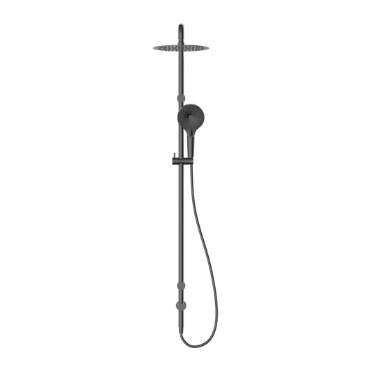 MECCA CARE 25MM GRAB RAIL 900MM TWIN SHOWER SET GUN METAL