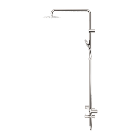 MECCA CARE 32MM T BAR GRAB RAIL 1100X750MM TWIN SHOWER SET BRUSHED NICKEL