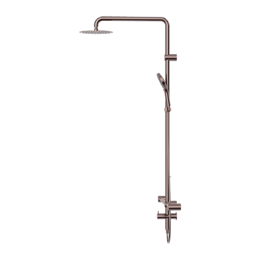 MECCA CARE 32MM T BAR GRAB RAIL 1100X750MM TWIN SHOWER SET BRUSHED BRONZE